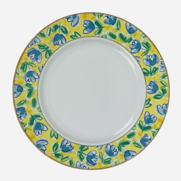 Studio Nova Garden Court 12" Chop Plate Round Serving Platter Blue Tulips Y0309 - Picture 1 of 5